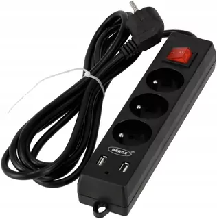Predlžovací kábel 3 zásuvky + 2x USB 3m s uzemnením